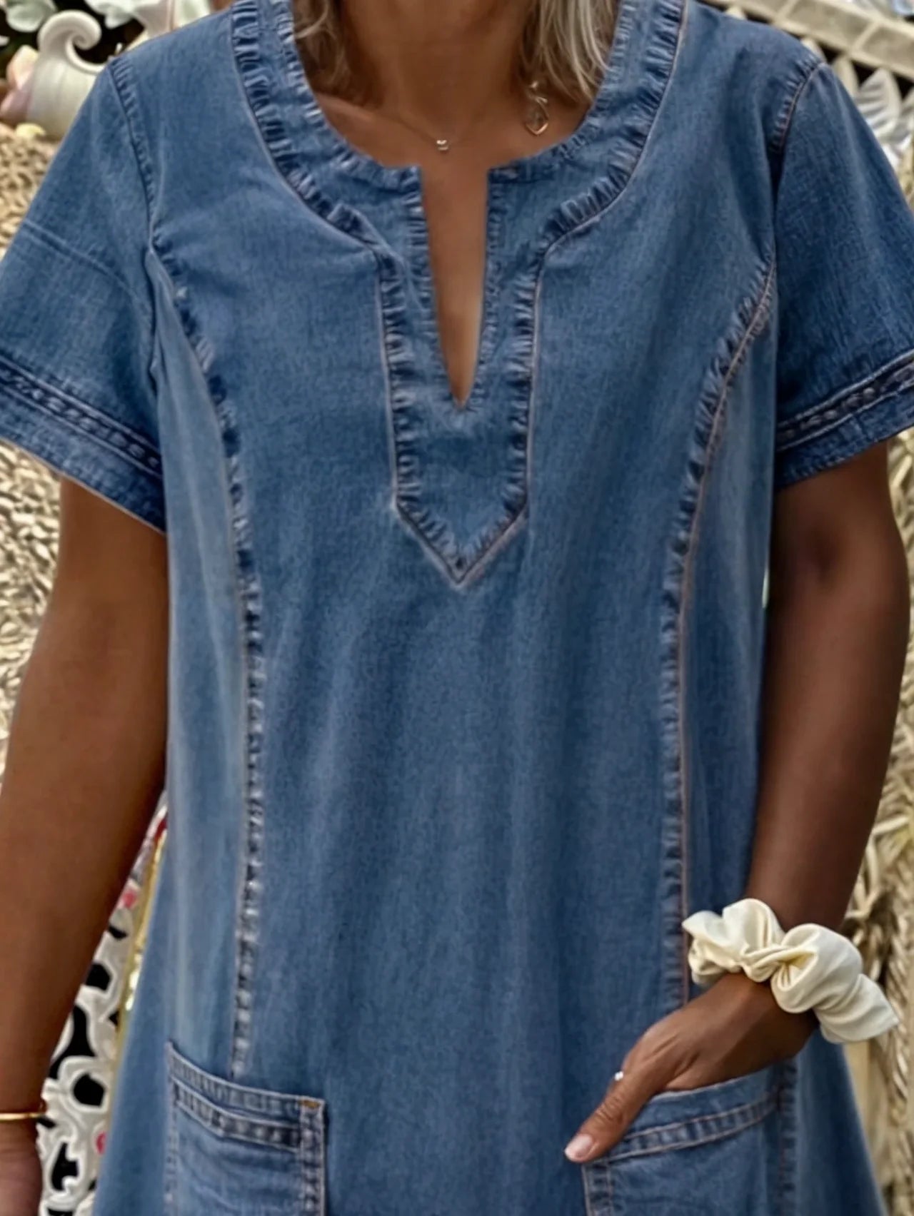 Mia | Mjuk denimklänning