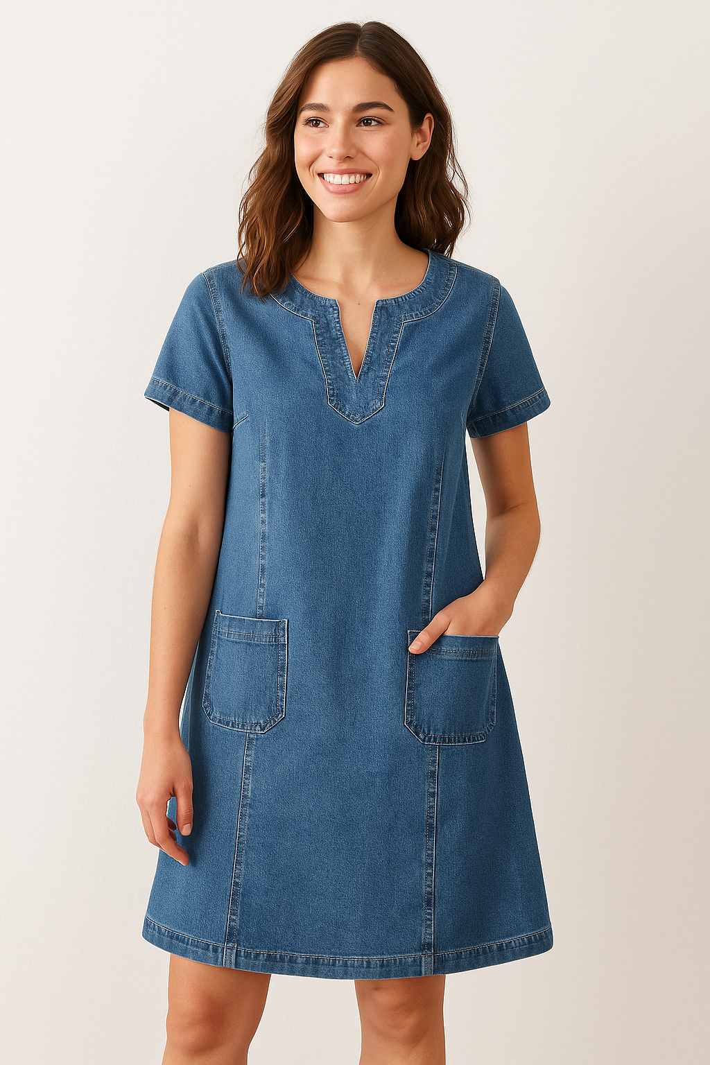 Mia | Mjuk denimklänning